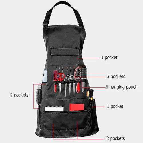 Miniatura 2 de boshiho Delantal de pintura para adultos, hebilla ajustable, delantal de peluquero con bolsillos para mujeres/hombres/unisex, delantal de trabajo