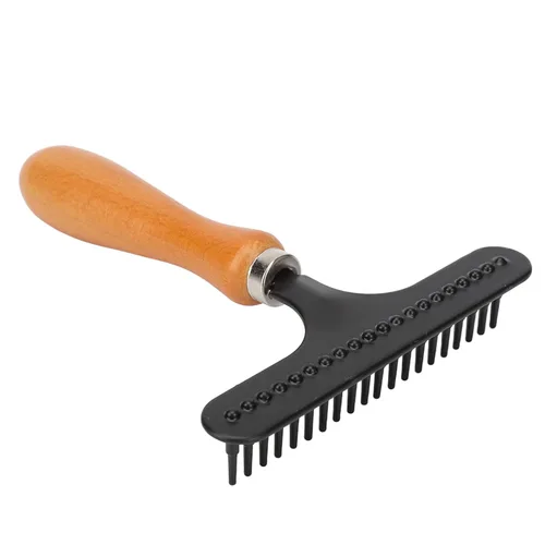 Miniatura 4 de Rastrillo portátil de acero inoxidable para alfombras de mano, rastrillo de limpieza de peluquería para peluquería para salón de belleza