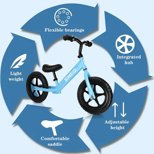 Miniatura 5 de Bicicleta de equilibrio de 12 pulgadas para niños y niñas de 2, 3, 4, 5 años de edad, sin pedal, caminar, equilibrio, entrenamiento, bicicleta