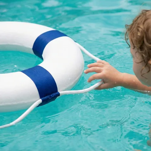 Miniatura 3 de 20 pulgadas / 19.7 in de seguridad para piscina, anillo de tiro de boya - Anillos de espuma de natación para decoración de pared de piscina Azul 20