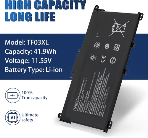 Miniatura 4 de TF03XL - Batería de repuesto para HP Pavilion X360 920070-855 14M-CD0001DX 14M-CD0003DX 15-CC 15-CD 14-BF 15-CC0XX 15-CC1XX 15-CD0XX 15-CC123CL