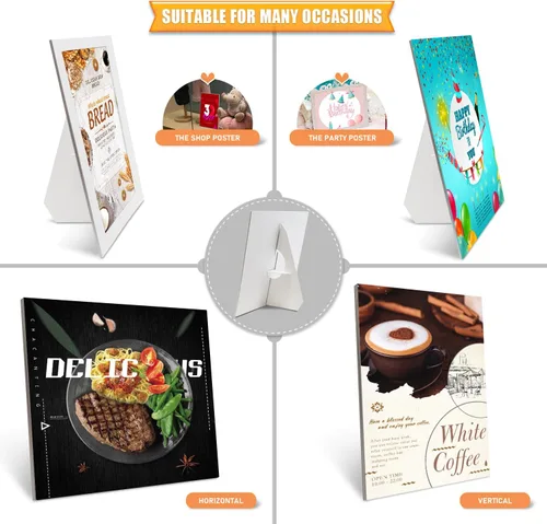 Miniatura 6 de Lineco Paquete de 25 carteles de caballete de cartón de 5 pulgadas, soporte de caballete autoadhesivo, lienzo, fotografías, folletos, carteles