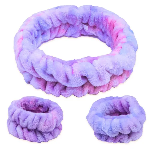 Miniatura 10 de FROG SAC Diadema de Spa Esponjosa y Muñequeras para Lavado Facial, Diademas Suaves para Cuidado de la Piel para Mujeres, Accesorios Suaves