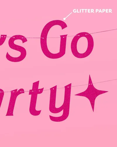 Miniatura 3 de xo, Fetti Cartel con purpurina rosa Let's Go Party, 5 pies, decoraciones de despedida de soltera, decoraciones de fiesta de cumpleaños rosa, lindo