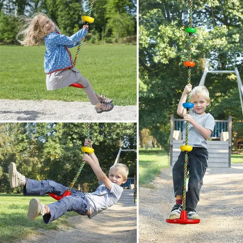 Miniatura 4 de Columpio de árbol para niños, patio trasero, cuerda de un solo disco, asiento de columpio para árbol interior y exterior, juego de accesorios
