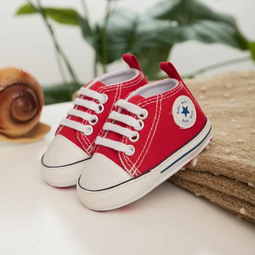 Miniatura 4 de Meckior - Zapatos deportivos de lona para bebé, con suela suave y caña alta, para sus primeros pasos y estar en la cuna
