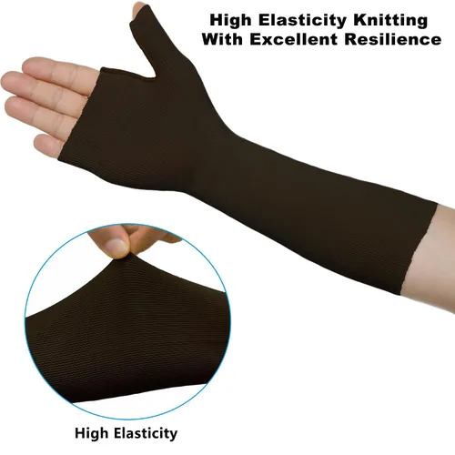 Miniatura 5 de KONSEDIK Calcetines de mano para férula (paquete de 6), tubo delgado para brazo, muñequera con forro de espica para el pulgar para hombres
