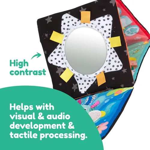 Miniatura 3 de Lamaze Espejo de bebé Tummy Time - Espejo sensorial de alto contraste para el desarrollo del bebé, juguete de actividad plegable y portátil
