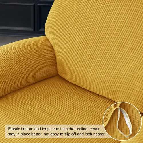 Miniatura 5 de CONRUSER Funda elástica para sillón reclinable, 4 piezas, funda gruesa para sofá de un solo asiento, funda de jacquard suave para sillón reclinable