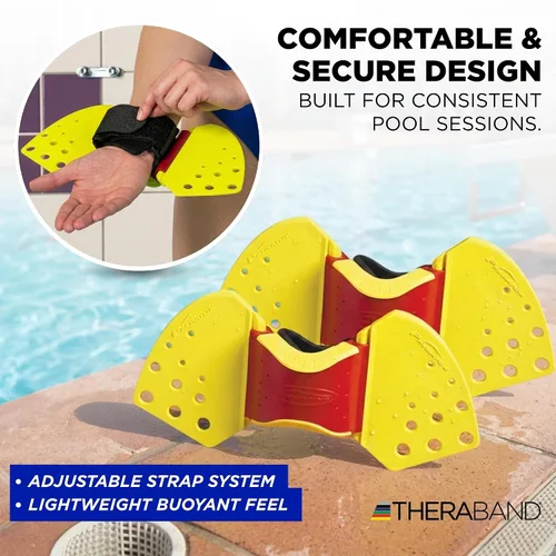 Miniatura 6 de Kit de Ejercicio Acuático THERABAND Aquafins para Entrenamiento de Resistencia en Agua para Parte Superior/Inferior del Cuerpo, Terapia Física