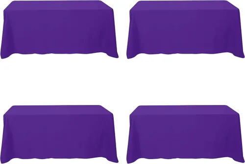 Miniatura 191 de BRILLMAX 6 Pack de Manteles Azul Marino para Mesas Rectangulares de 8 Pies 90 x 156 Pulgadas - 8 pies Mantel Rectangular a Granel de Lino