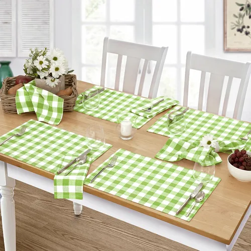 Miniatura 26 de Home Bargains Plus Country Rustic Buffalo - Juego de 4 manteles individuales de algodón a cuadros, color negro, a cuadros, de fácil cuidado