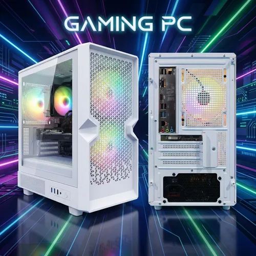 Miniatura 3 de STGAubron Computadora de escritorio para videojuegos, Intel Core i5 hasta 3.6G, Radeon RX 590 8G, 16 GB de RAM, SSD de 1 TB, WiFi 6, BT 5.0, Blanco