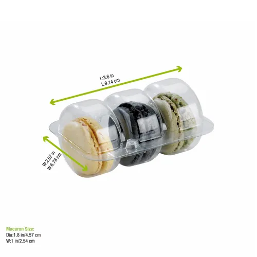 Miniatura 4 de PacknWood 210MACINS3 - Macaron de plástico transparente, cajas transparentes de macarrón, caja de almacenamiento de macarrones, caja de macarrón