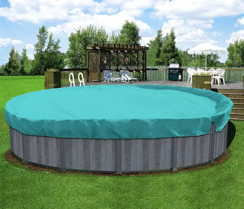 Miniatura 24 de Coarbor Cubierta de invierno para alberca de invierno de 10 pies para piscinas de 6 pies, cubierta de piscina de invierno, kit de invierno beige