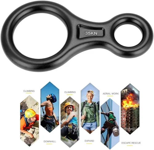 Miniatura 4 de Tbest Terminal 8 Descender, 35KN Heavy Duty Climb Aluminio Figura 8 Descender Rigging Plate, Rappel Al Aire Libre Escalada Equipo De Rescate De