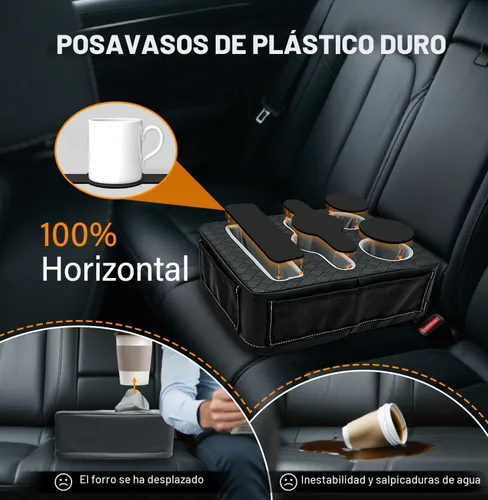 Miniatura 3 de Soporte para tazas de coche, soporte para tazas en el asiento trasero del coche, organizador para cama de camión, bandeja expandible para botes