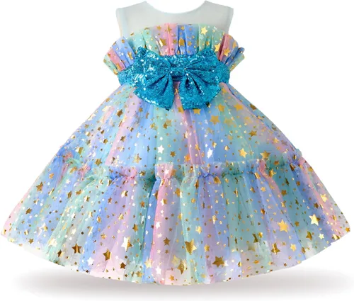 Miipat Vestido de niña de flores para bebé, boda, fiesta, tul, princesa, vestido de baile, vestido formal con lazo para la cabeza