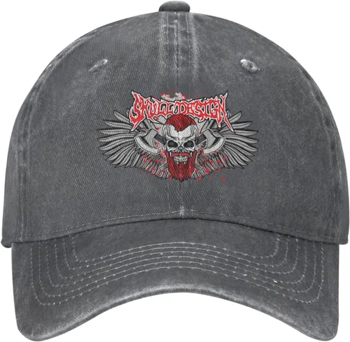 Miniatura 2 de Cowboy Hat Trendy Hats for Man and Women Djustable Four Season Outdoor Baseball Cap of Hell Skull with Angel Deep Heather