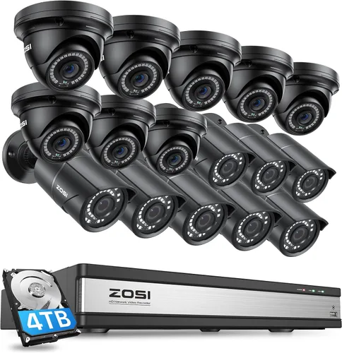 Miniatura 11 de ZOSI Sistema de cámara de seguridad PoE 4K para exteriores, NVR PoE de 8 canales (16 canales expandibles) con disco duro de 2 TB, 8 cámaras IP