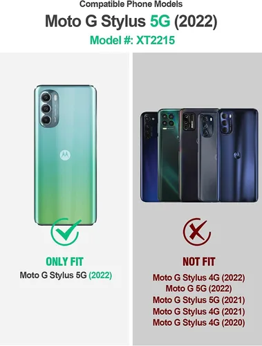 Miniatura 2 de Funda tipo cartera para Motorola Moto G Stylus 5G (2022) para mujeres y hombres, con tarjetero XT2215, funda cruzada para Moto G Stylus 5G