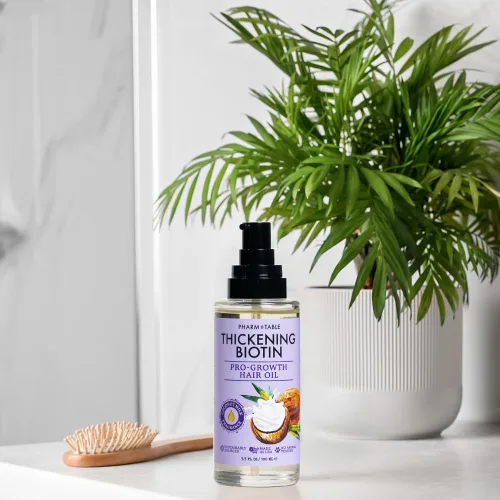 Miniatura 3 de PHARM TO TABLE Aceite para el cabello Pro-Growth de Biotina Espesante 3.4 fl oz