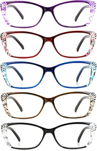 Miniatura 11 de LifeArt - 5 pares de anteojos de lectura, con filtro de luz azul, para la computadora, para mujeres y hombres, marco de anteojos de moda