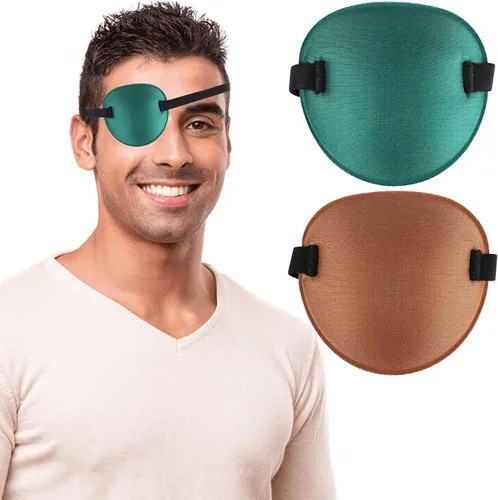 Miniatura 8 de 2 parches oculares para adultos, hombres y niños, parche médico ajustable para ojo derecho/izquierdo, parches perezosos para ambliopía