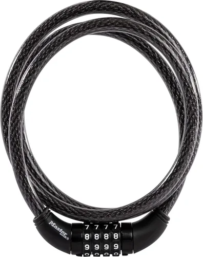 Miniatura 11 de Master Lock Cable de bloqueo de bicicleta con combinación Negro, 8143D