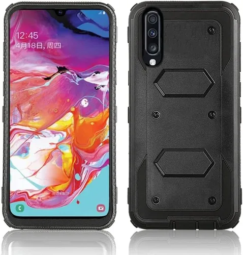 Miniatura 6 de Asuwish Funda de teléfono para Samsung Galaxy A70, híbrida, resistente, a prueba de golpes, a prueba de caídas, cuerpo completo, resistente, Negro