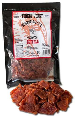 Miniatura 8 de Bolsa resellable de media libra de carne de res con sabor a bourbon Bronco Billy's Beef Jerky