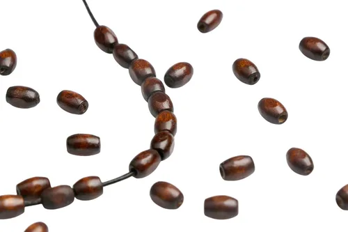 Miniatura 5 de 500 cuentas de madera ovaladas de 6 x 8mm, pequeñas cuentas espaciadoras de madera marrones con forma de grano de arroz, cuentas sueltas de madera
