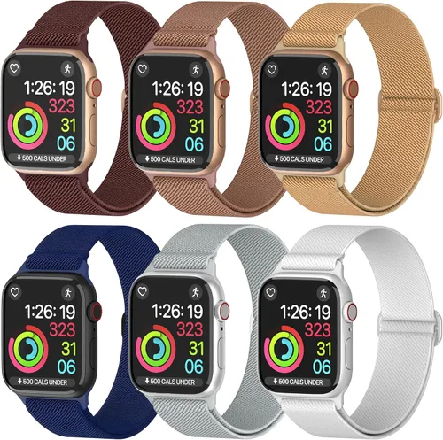 Miniatura 11 de Correas de nailon para Apple Watch unisex – iWatch 1/2/3/4/5/6/7/8/9/SE/Ultra 2 correas para 1.496 in/1.575 in/1.614 in/1.654 in/1.732 in/1.772