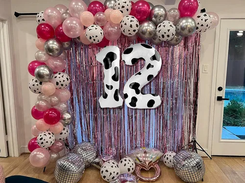 Miniatura 2 de Globo con el número 2 con estampado de vaca, globo de 40 pulgadas, suministros de fiesta de animales de granja para segundo cumpleaños, decoraciones