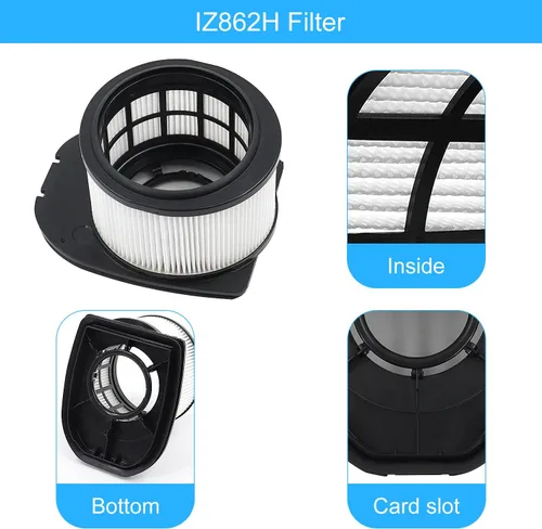 Miniatura 7 de Paquete de 6 filtros de repuesto para aspiradora inalámbrica Shark IZ862H Stratos, compatible con aspiradora vertical Shark IZ862H, incluye 2