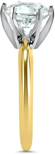 Miniatura 5 de Anillo de oro amarillo con circonita cúbica de 14 quilates y 6 puntas