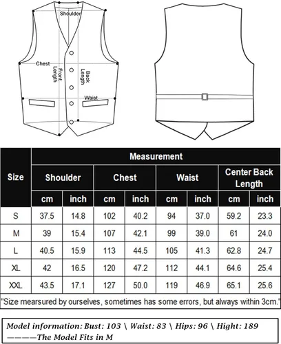 Miniatura 6 de COOFANDY Chaleco de traje de negocios para hombre, chaleco de vestir ajustado, chaleco de boda