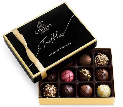 Miniatura 6 de Godiva Signature Truffles - Caja de regalo de edición limitada, chocolates belgas oscuros y con leche con centros de ganache, regalo gourmet