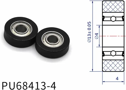 Miniatura 2 de SSIMOO Diámetro 0.512 in, PU poliuretano cojinete, goma recubierta suave polea/rodillo, ancho 0.157 in amablemente