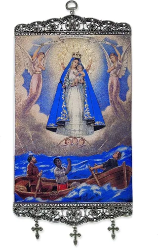 Miniatura 16 de Religious Gifts Tapiz con diseño de Virgen María y Nuestra Señora del Monte Carmelo de 18 pulgadas