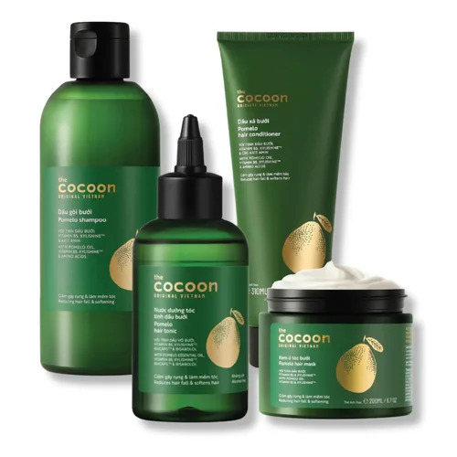 Set de Reparación Capilar Ultimate de Cocoon (AHORRA 30%): Tónico Pomelo 4.7 fl oz, Champú y Acondicionador 16.9 fl oz cada uno, y Mascarilla