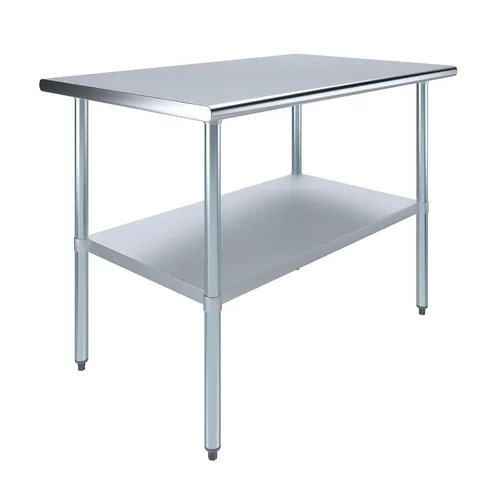 Miniatura 11 de AmGood Mesa de trabajo de acero inoxidable con estante inferior Preparación de alimentos NSF Estación de trabajo utilitaria