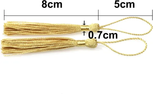 Miniatura 3 de VAPKER 100 unidades de borlas suaves y sedosas hechas a mano con lazo de cordón de 2 pulgadas para hacer joyas, proyectos de bricolaje, marcapáginas