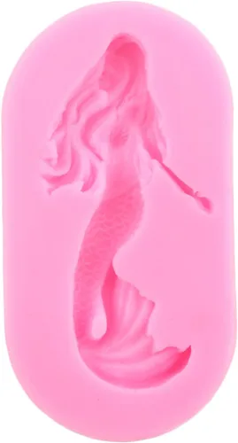 Miniatura 8 de Zixiang Molde de silicona para fondant de sirena para decoración de tartas, decoración de cupcakes, caramelo y chocolate, pasta de goma de mascar