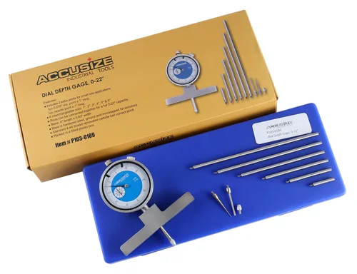 Miniatura 11 de Accusize Industrial Tools - Medidor de profundidad digital electrónico de 0-55.9 cm, en pulgadas/métrico/fraccional, con 2 puntos extra