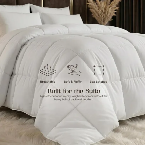 Miniatura 8 de Edredones de Utopia Bedding tamaño Queen, inserto de edredón para todas las estaciones, edredón acolchado alternativo con costura de punto de caja