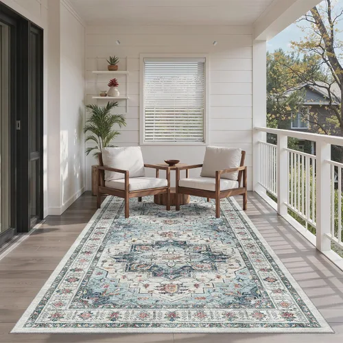 Miniatura 627 de Madane Tapete lavable de 2 x 10 pies para pasillo, cocina, recibidor, clásico, suave, antideslizante para interiores, casa de campo, baño, sala