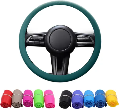 Miniatura 14 de Protector de Volante de Silicona Fresco Antideslizante, Funda Protectora de Volante, Funda Antideslizante para Volante de Coche, Funda de Volante