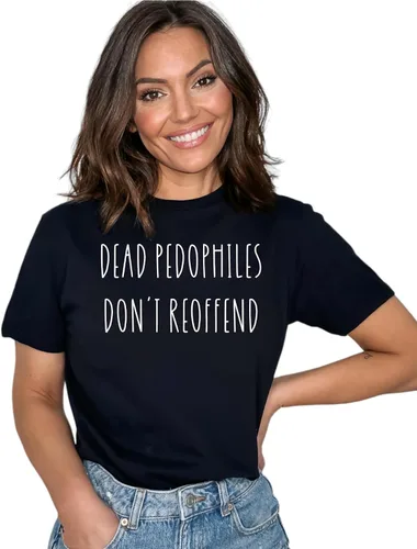 Dead Pedophiles Don't Reoffend Unisex Adult Heavy Cotton Crewneck T-Shirt (BLACK)