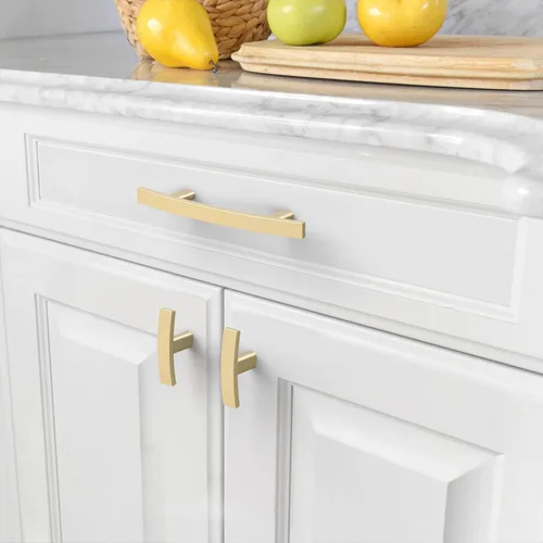 Miniatura 3 de Amerdeco - Paquete de 10 tiradores de oro cepillado de 3 pulgadas (76mm) para armarios de cocina, herrajes para gabinetes, tiradores de cocina